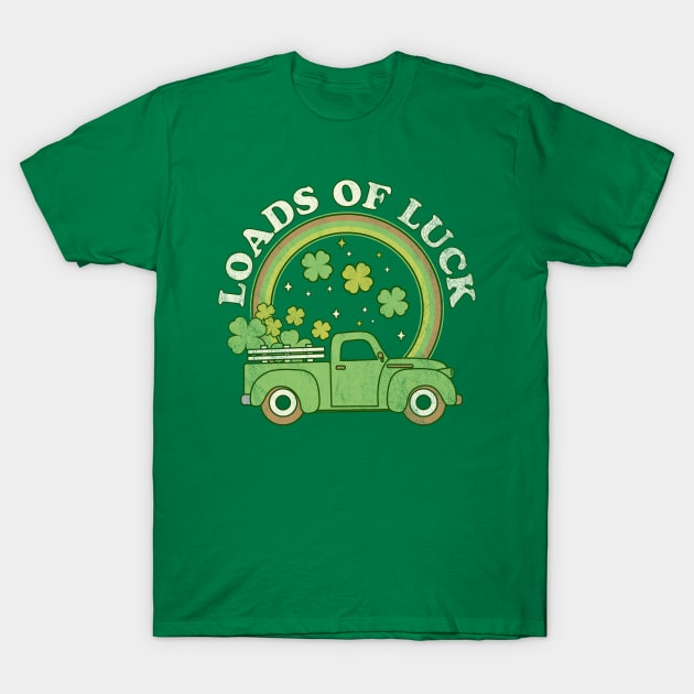 Loads of Luck Cute Green Truck - Shamrock Saint Patricks Day T-Shirt by OrangeMonkeyArt